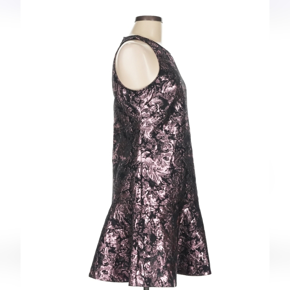 Laundry By Shelli Segal Black with Pink Metallic Floral Foil Dress, Size 6 - Picture 4 of 9